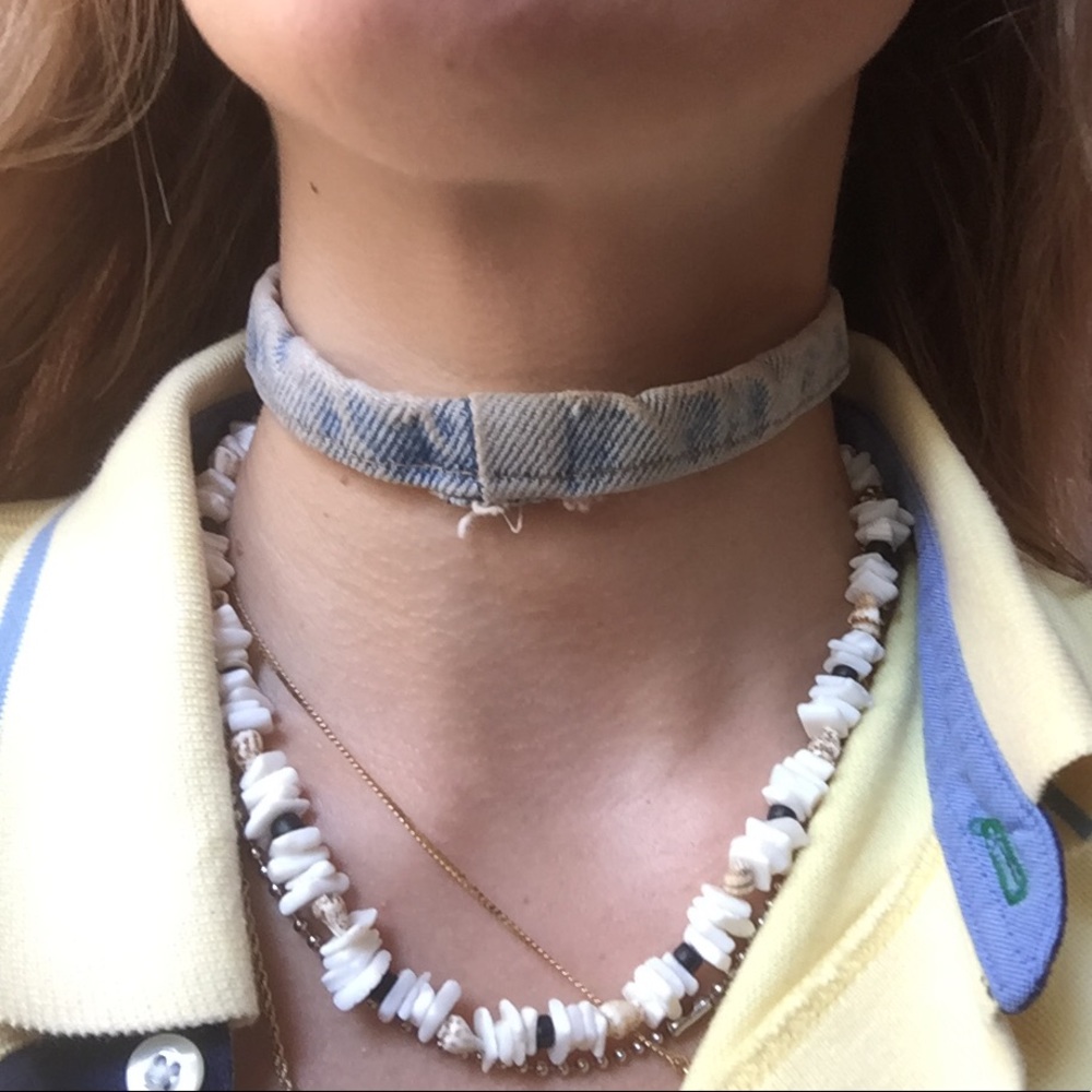 Hand made denim choker